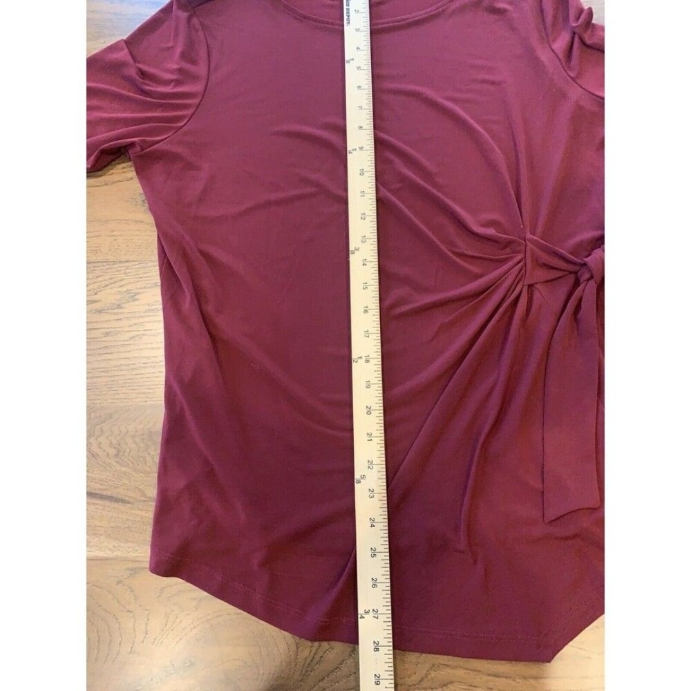 Liz Claiborne XL Burgundy Scoop Neck Cinch At Waist Tunic Top - Picture 10 of 12